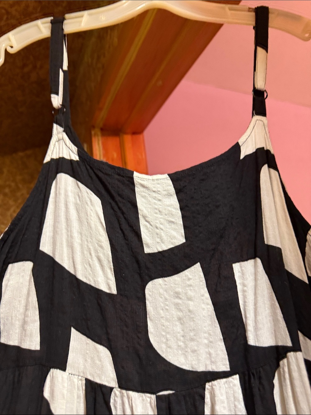 Black and White Abstract Print Maxi Dress - Picture 2 of 5